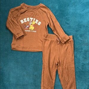 Disney Brown Pajama Set Matching Sleepwear